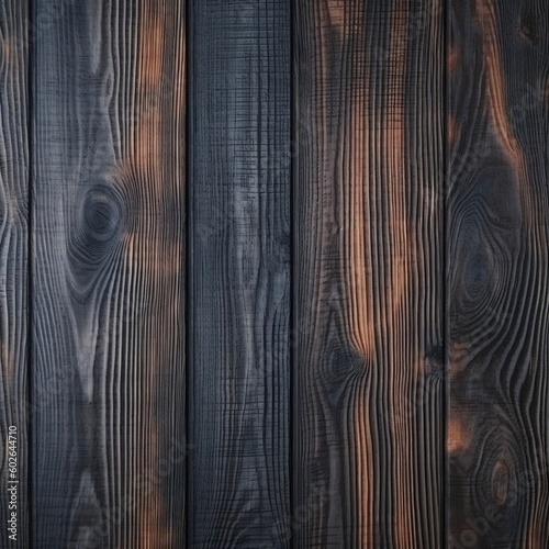 Rustic Wood: Dark Textured Background. Generative AI