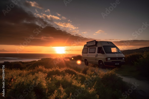 "Sunset Camping Van"