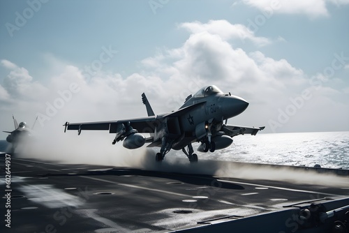 "Carrier-Based Fighter Jet Launching at 00008"