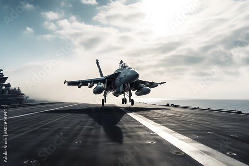 Fighter Jet Launching from Aircraft Carrier - 