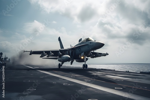 "Carrier Launch: Fighter Jet Takeoff"