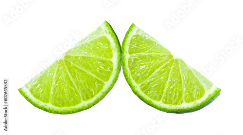 Juicy slice of lime on transparent png