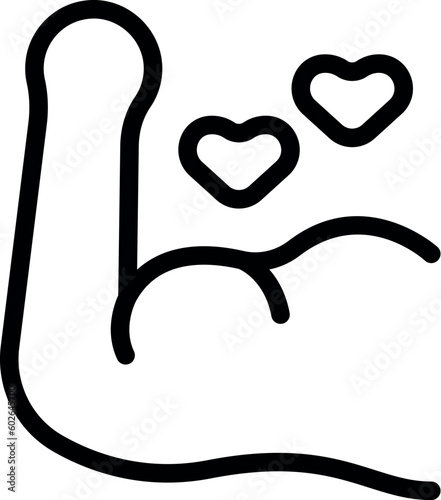 Love muscle icon outline vector. Arm body. Power gym