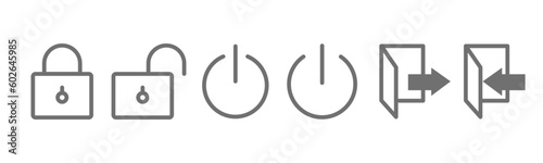 Power Off, Power On, login, sign, lock, unlock in icon  Vector Icons