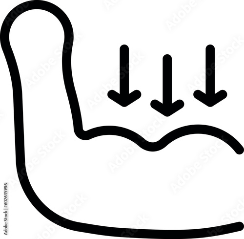 Low bicep icon outline vector. Arm muscle. Power gym