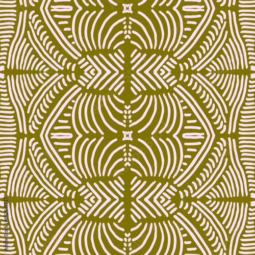 Geometric ethnic ornament pattern. Embroidery with retro style.