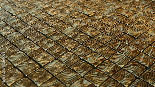 3d rendered golden tiles background