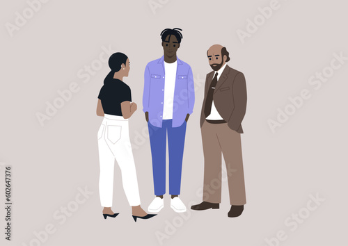 A group of people mingling, a networking event with diverse attendees