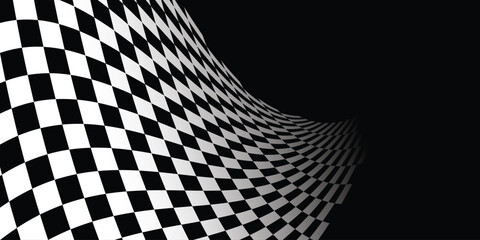 Ingelijste posters Formule 1 Abstracte geblokte racevlag achtergrond  © SLdesign