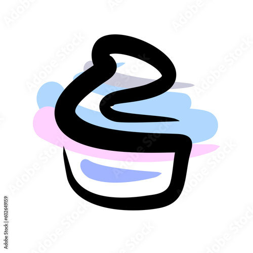 Cupcake logo. Ice cream icon isolate. Baking sweets