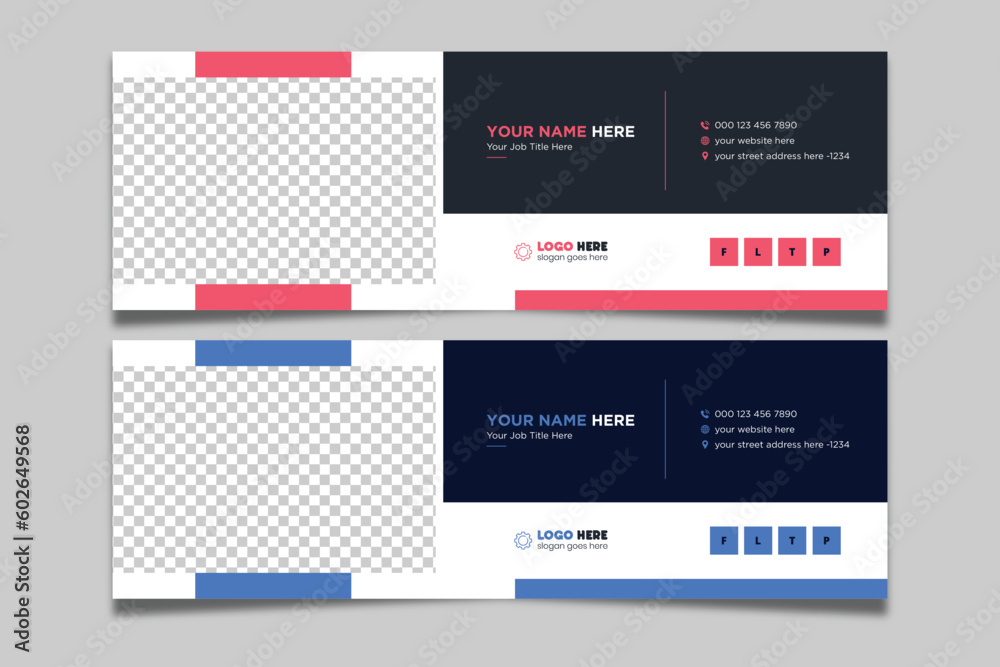 Professional Email Signatures Template Vector Design Professional Email Signatures Template Vector Design