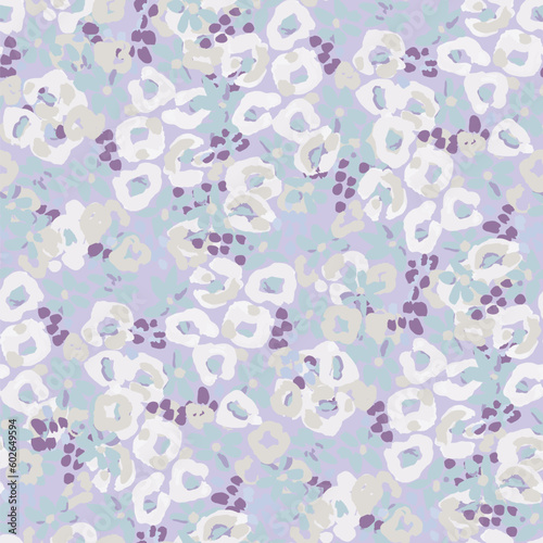 Abstract floral seamless pattern. Bright colors, gouache painting.