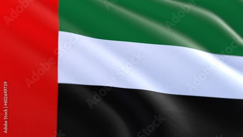Slow motion loop of an United Arab Emirates flag waving in the wind