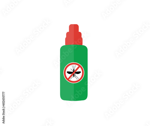 Mosquito spray logo design. Spraying insect repellent. Protection against mosquito bite. Control insect, prevent epidemic vector design and illustration.


