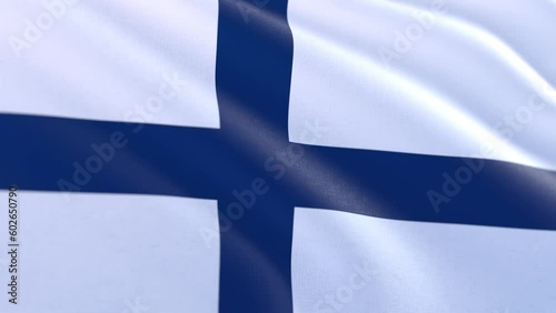 Slow motion loop of a Finland flag waving in the wind