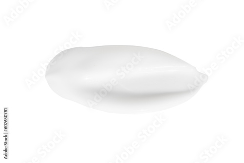 A smear of white cosmetic cream with no shadows and no background. PNG