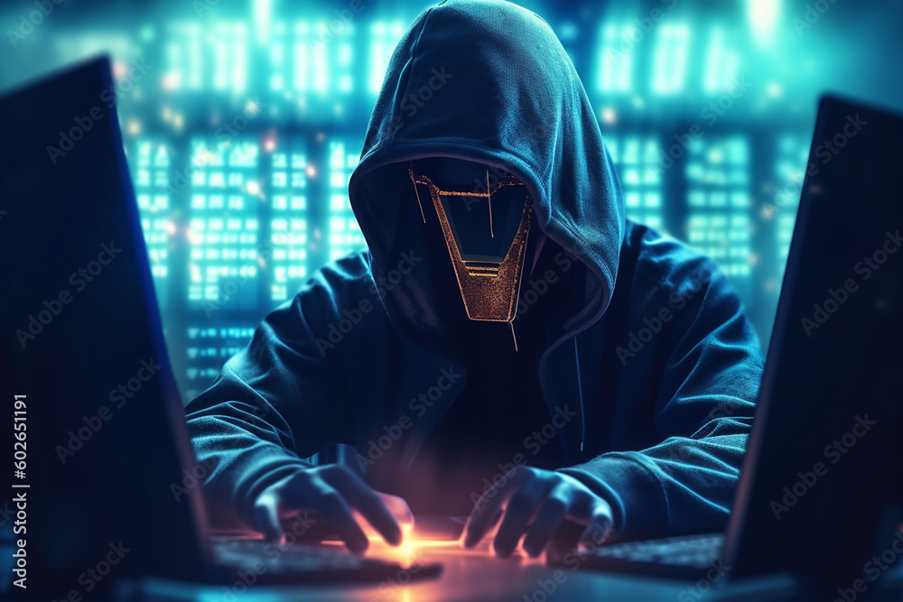 Anonymer Hacker an Computer, Cyberkriminalität Anonymer Hacker an Computer, Cyberkriminalität