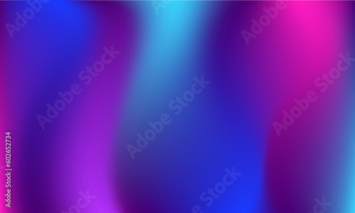 Vector Blurred Gradient Background. Neon wavy iridescent backdrop for Poster design, Brochure, Banner, Landing Page, Music Festival