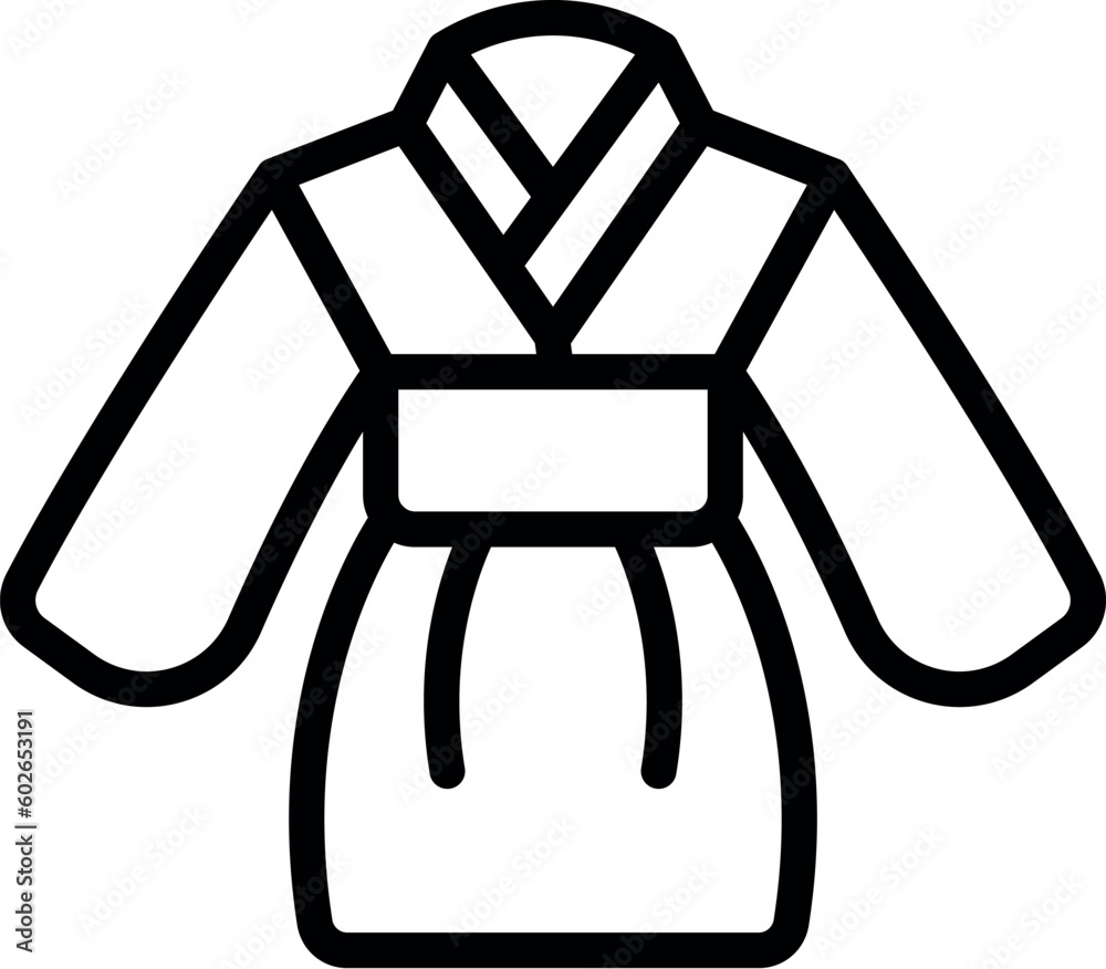 Technical kimono icon outline vector. Karate shirt. Top belt Technical kimono icon outline vector. Karate shirt. Top belt