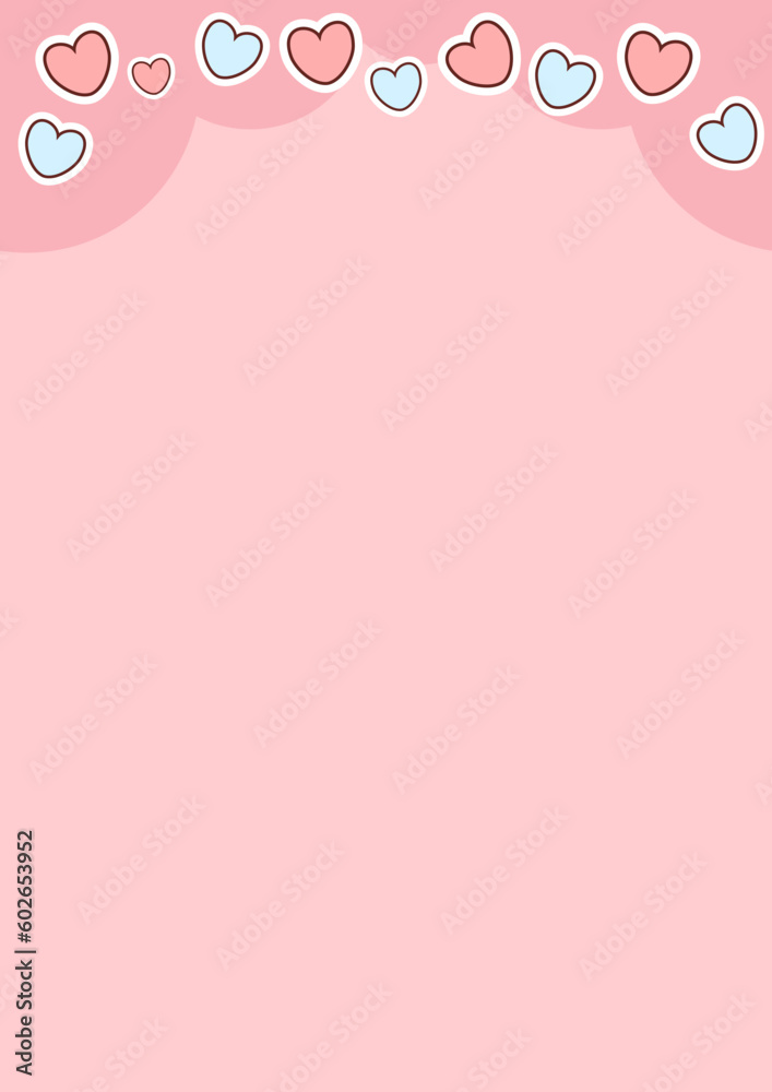 Cute pink background with hearts