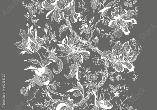 lace floral seamless pattern. Chintz