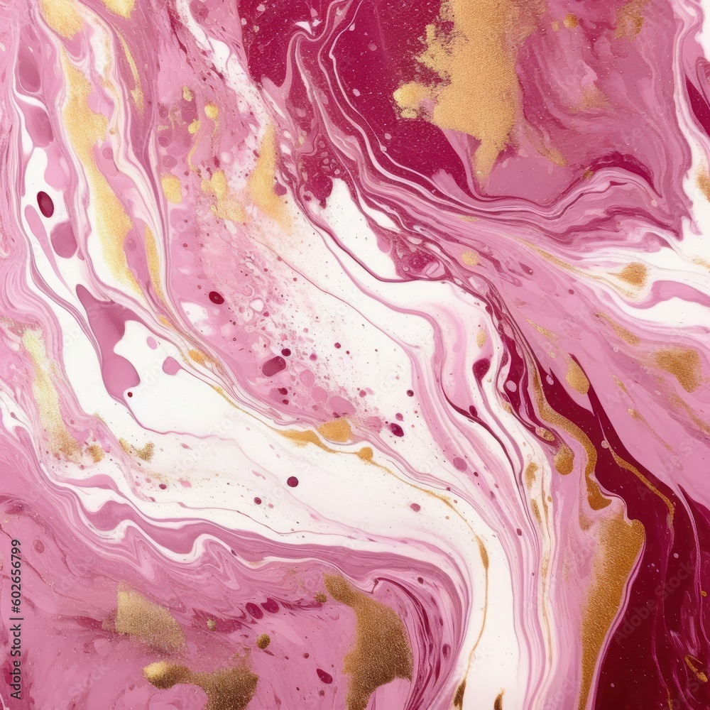 luxury pink and gold marble glitter background, AI generative