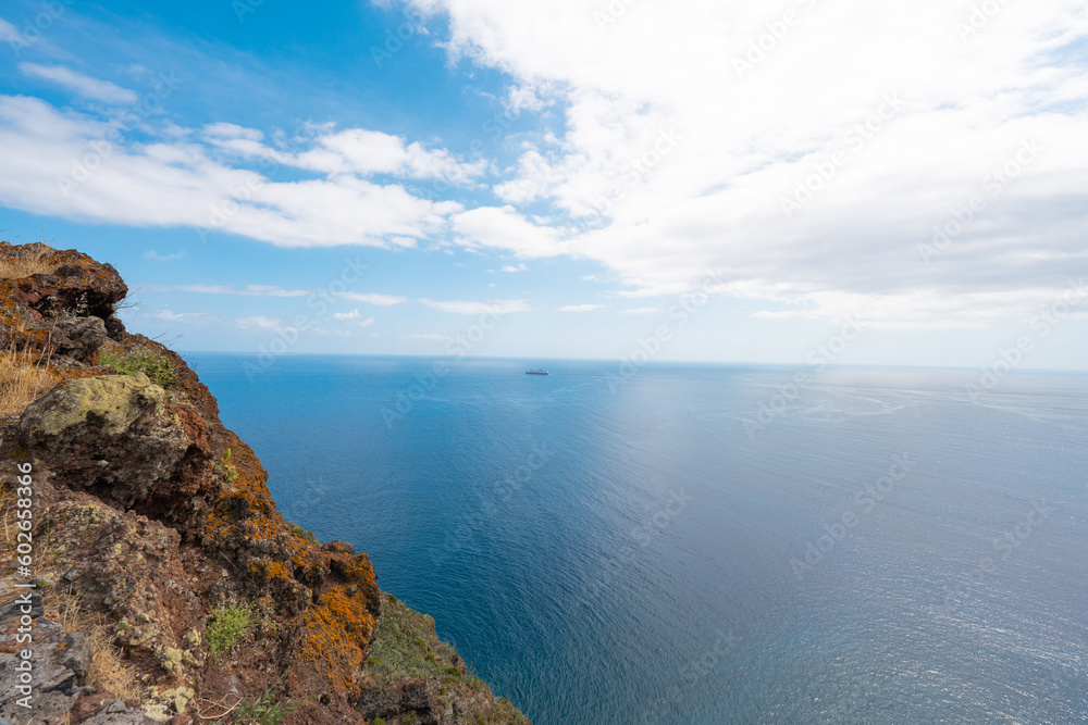landscape on Madeira island on atlantic ocean