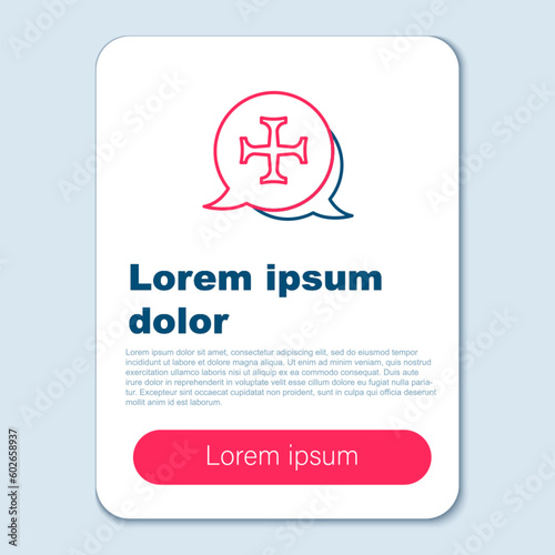 Line Crusade icon isolated on grey background. Colorful outline concept. Vector