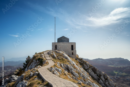 Negosh Mausoleum at Lovcen national park, Cetinje, Montenegro photo