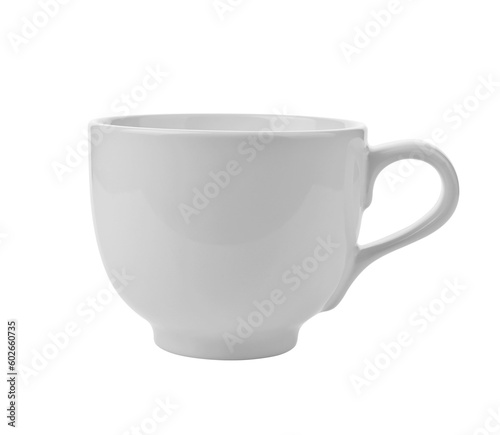 White ceramic cup on transparent png