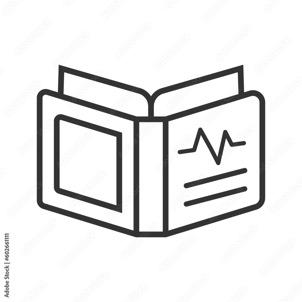 medical book guide icon line style graphic design vector medical book guide icon line style graphic design vector