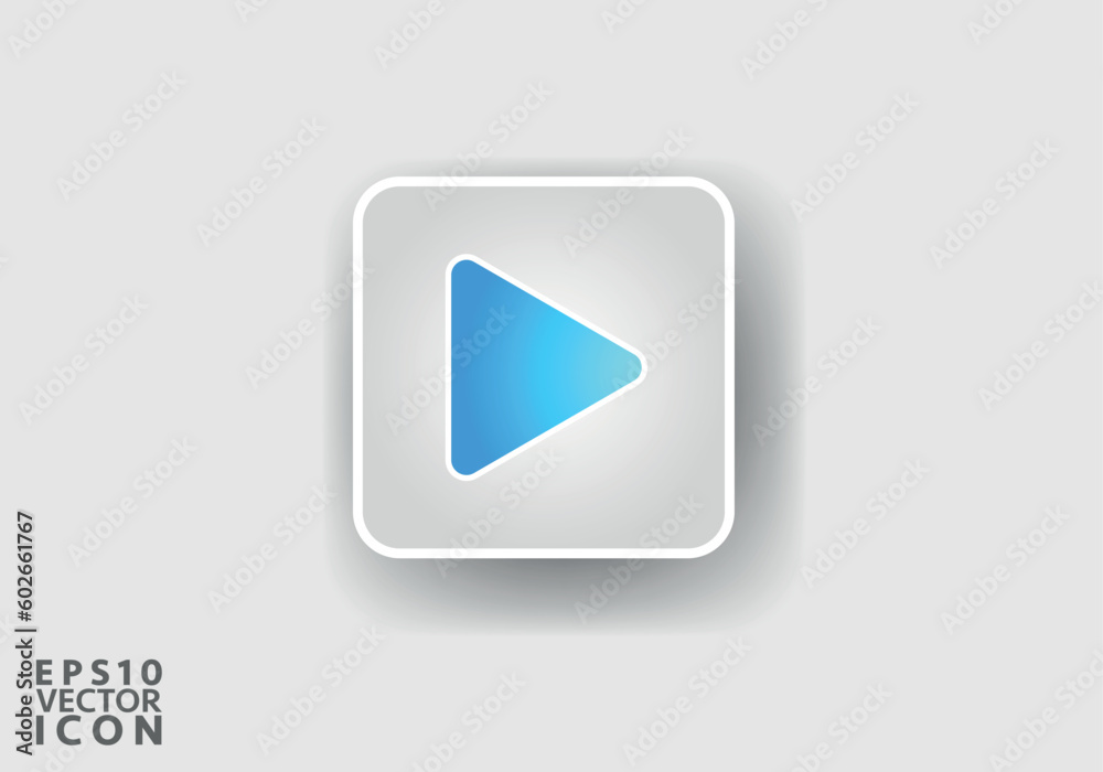 Play icon, vector illustration. Flat design style Play icon, vector illustration. Flat design style