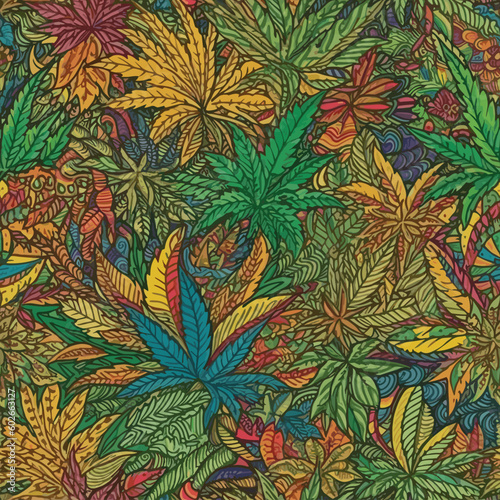 Seamless Colorful Marijuana Pattern.

Seamless pattern of marijuanas in colorful style. Add color to your digital project with our pattern!
