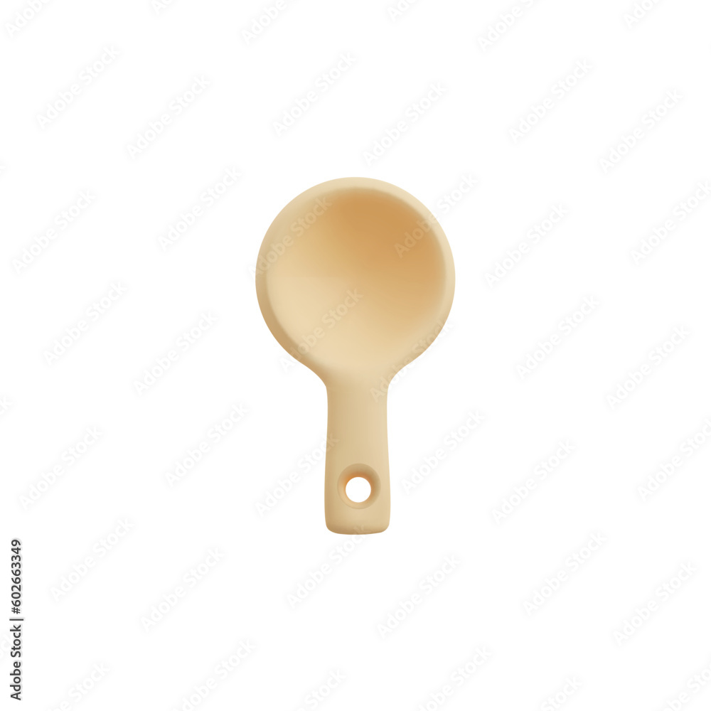 Soup ladle or kitchen spoon 3D realistic vector illustration isolated on white. Soup ladle or kitchen spoon 3D realistic vector illustration isolated on white.