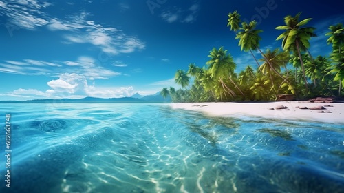 Tropical paradise island, Generative AI