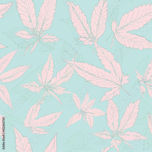 Seamless Colorful Marijuana Pattern.

Seamless pattern of marijuanas in colorful style. Add color to your digital project with our pattern!