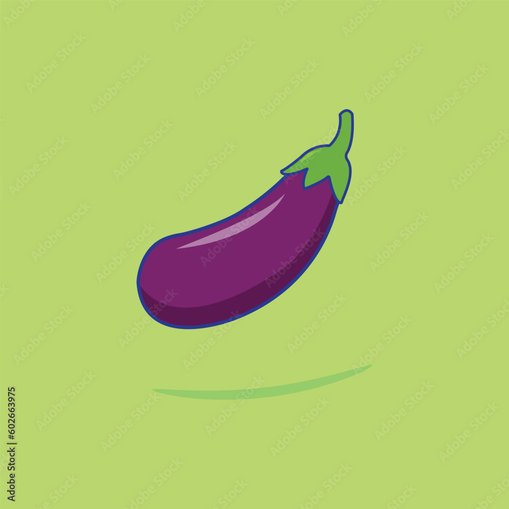 Vector illustration of eggplant. Flat vector illustration of a vegetable Vector illustration of eggplant. Flat vector illustration of a vegetable