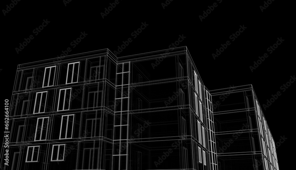 Modern architecture building 3d rendering Modern architecture building 3d rendering