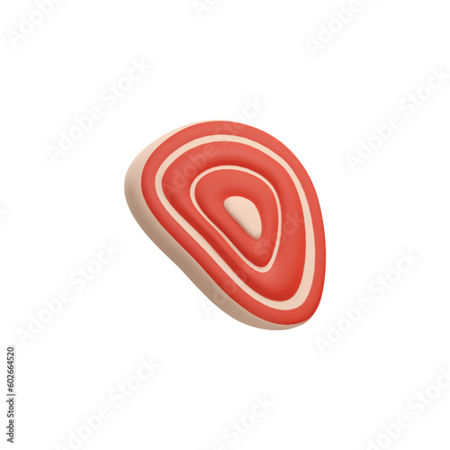 Meat steak or raw marbled fillet of beef or lamb, realistic vector isolated.