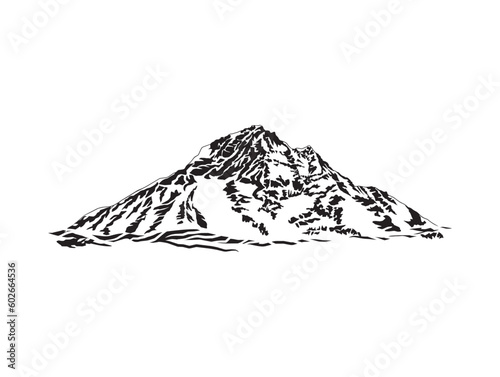 mountain landscape vector hand drawing. useful for logo design elements. © abdul