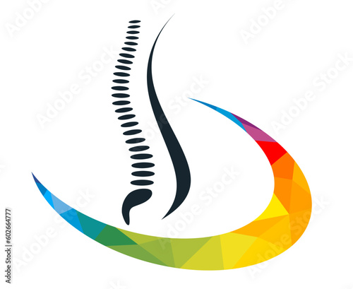 Health design logo with spin and graphic elements in vector quality.