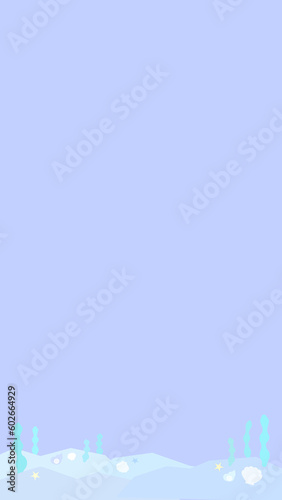 16:9貝殻の海底壁紙⭐︎青