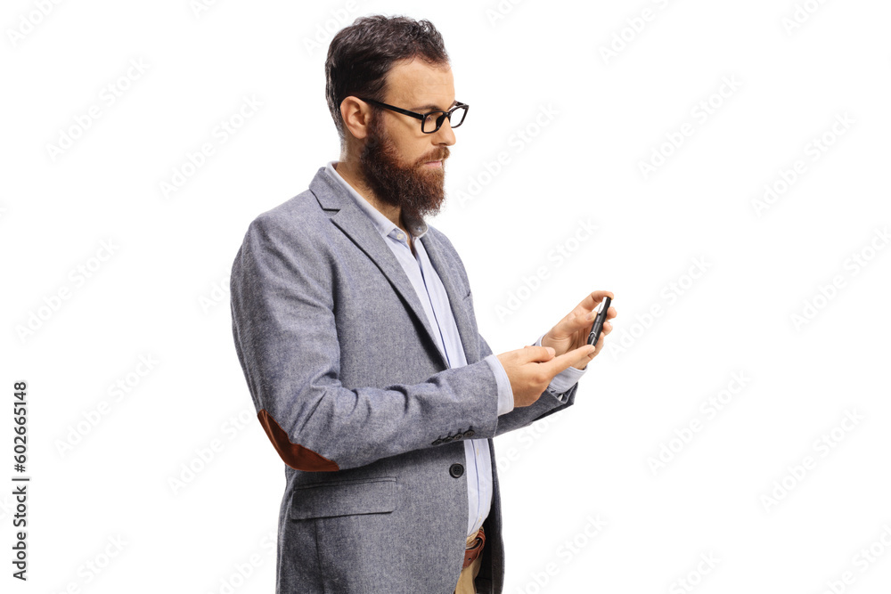Bearded man pricking finger for a medical test Bearded man pricking finger for a medical test