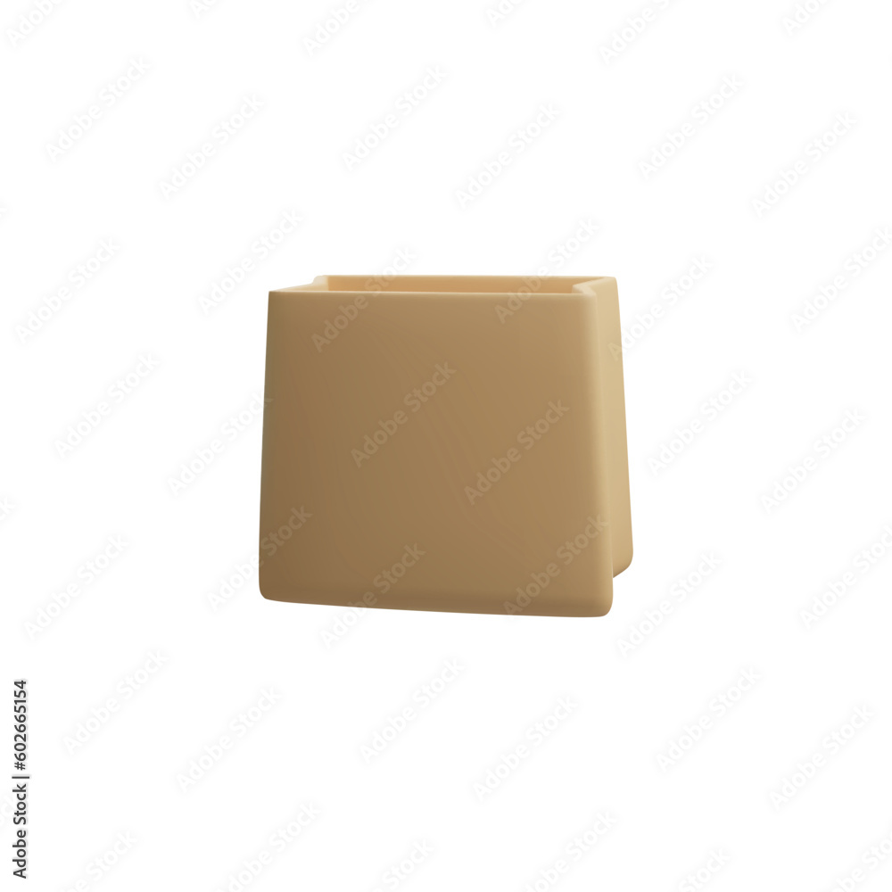 Grocery paper bag 3D icon realistic vector illustration isolated on white. Grocery paper bag 3D icon realistic vector illustration isolated on white.