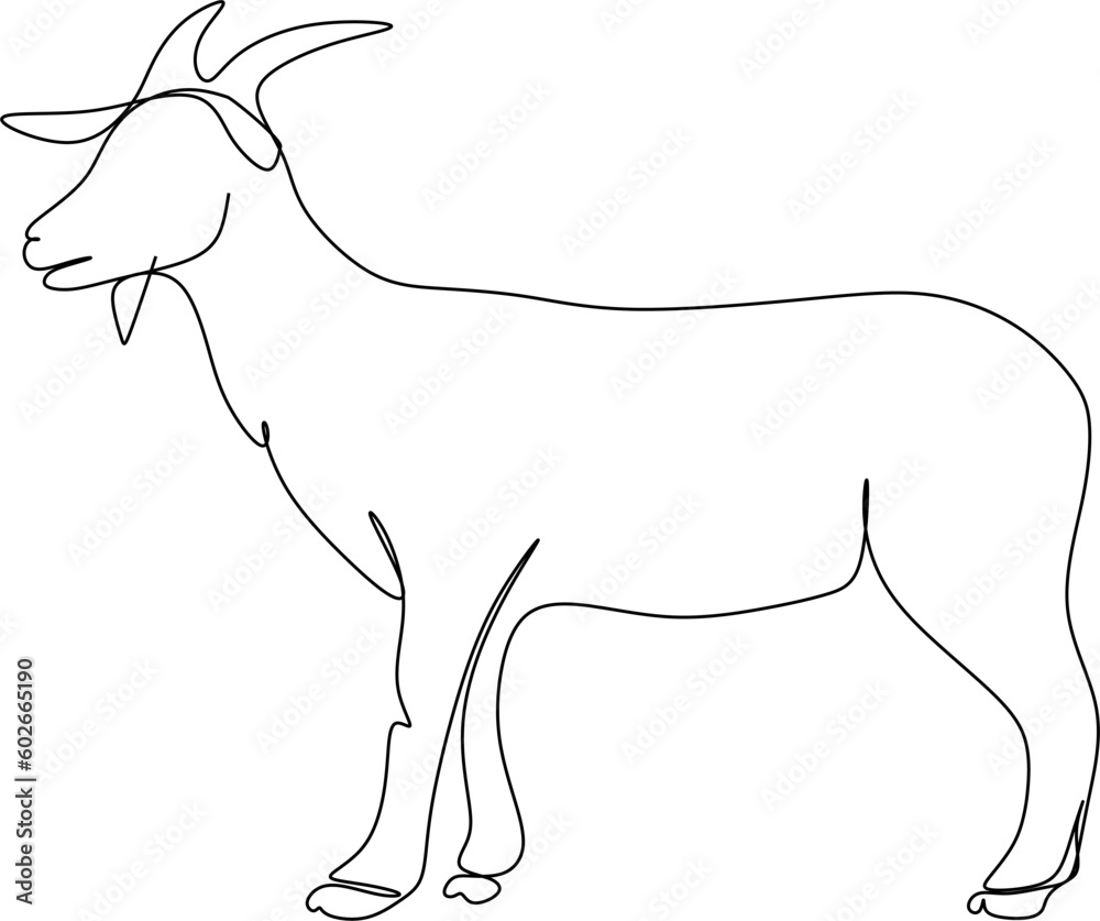 Obraz premium The illustrations and clipart. an outline sketch of goat