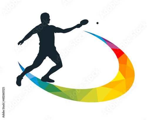 Table tennis sport graphic for use as a template for flyer or for use in web design.