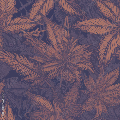 Seamless Colorful Marijuana Pattern.Seamless pattern of marijuanas in colorful style. Add color to your digital project with our pattern!