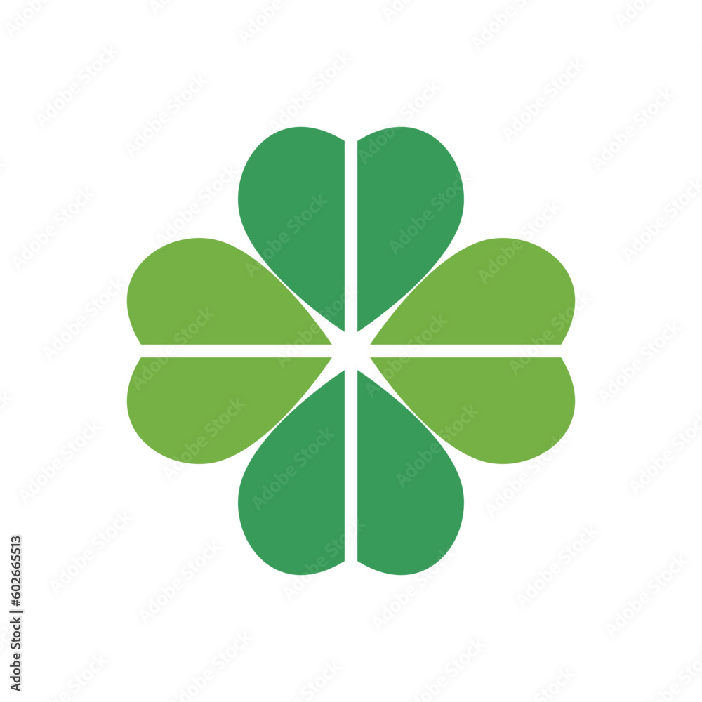 Clover leaf logo illustration vector flat design Clover leaf logo illustration vector flat design