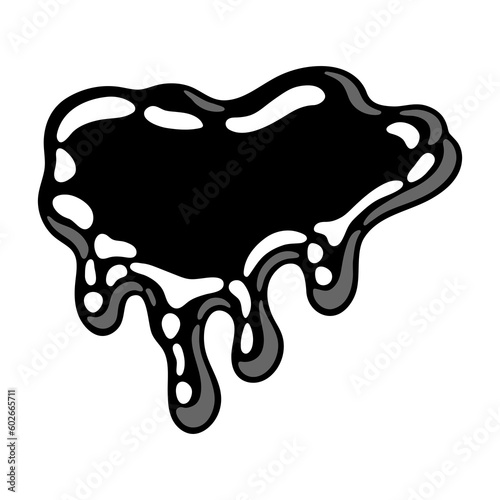 Dripping flowing slime. Toxic mucus smudges drips. Leaking paint streak.