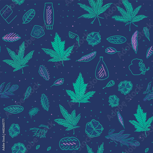 Seamless Colorful Marijuana Pattern.

Seamless pattern of marijuanas in colorful style. Add color to your digital project with our pattern!